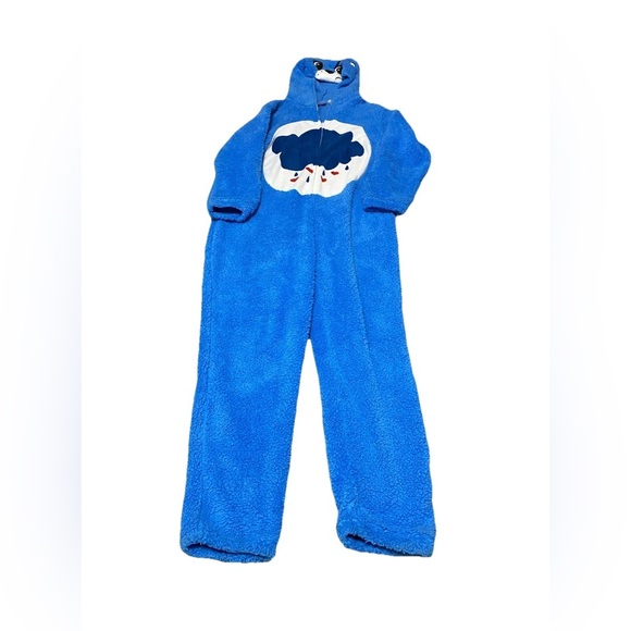 Care Bears Pants - Care Bears Rain Cloud Romper Fluffy Fur Pajamas One-Piece Ears Hood Size Small